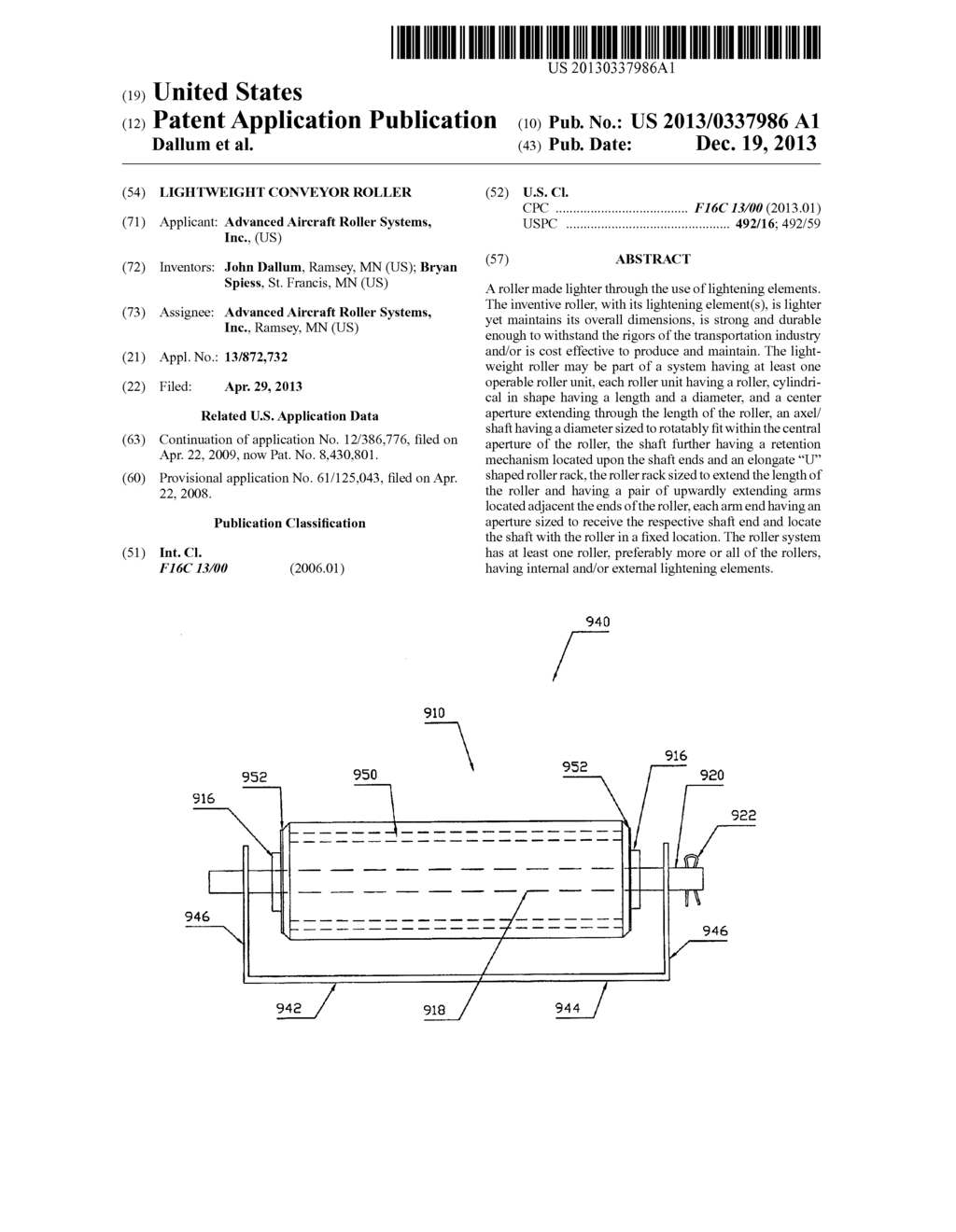 LIGHTWEIGHT CONVEYOR ROLLER - diagram, schematic, and image 01