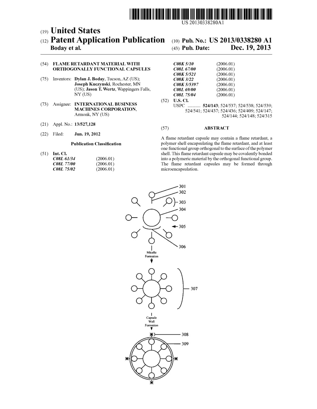 Flame Retardant Material with Orthogonally Functional Capsules - diagram, schematic, and image 01