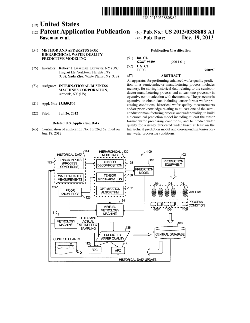 Method and Apparatus for Hierarchical Wafer Quality Predictive Modeling - diagram, schematic, and image 01