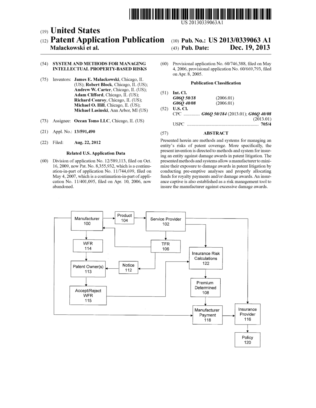 SYSTEM AND METHODS FOR MANAGING INTELLECTUAL PROPERTY-BASED RISKS - diagram, schematic, and image 01