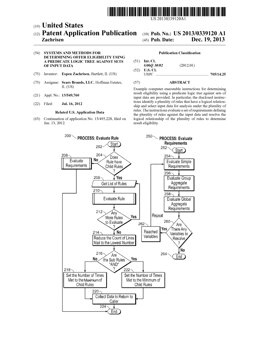 SYSTEMS AND METHODS FOR DETERMINING OFFER ELIGIBILITY USING A PREDICATE     LOGIC TREE AGAINST SETS OF INPUT DATA - diagram, schematic, and image 01