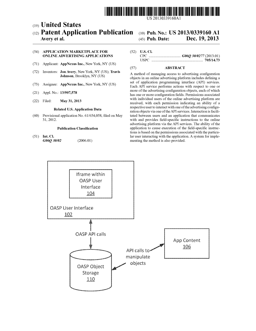 APPLICATION MARKETPLACE FOR ONLINE ADVERTISING APPLICATIONS - diagram, schematic, and image 01