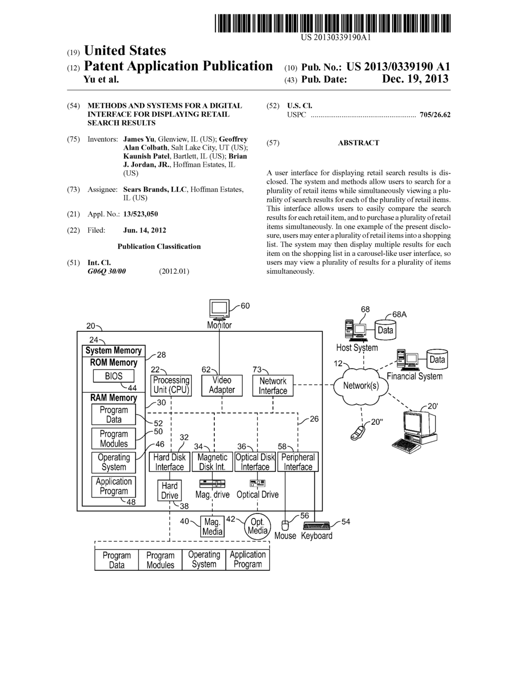 METHODS AND SYSTEMS FOR A DIGITAL INTERFACE FOR DISPLAYING RETAIL SEARCH     RESULTS - diagram, schematic, and image 01