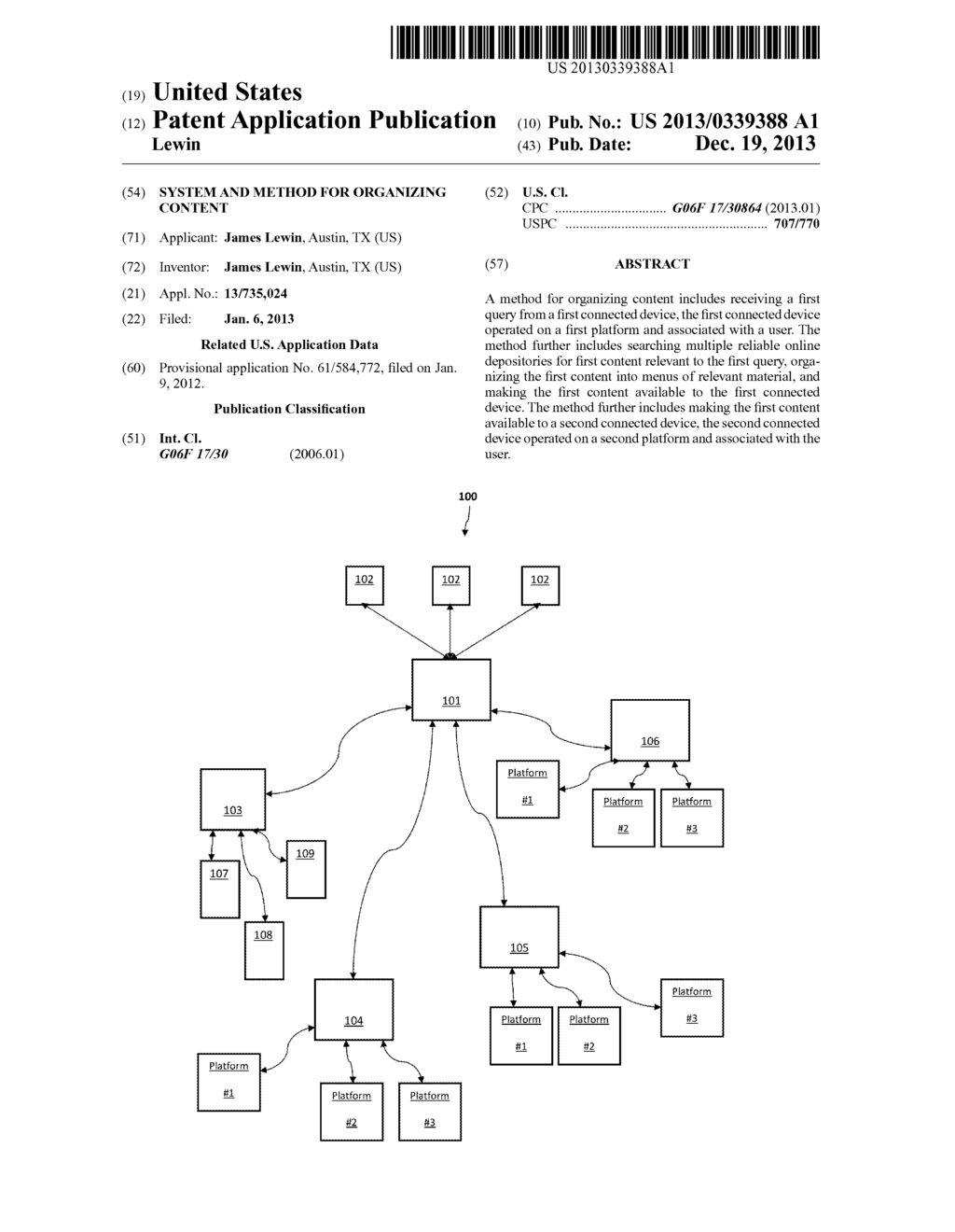 System and Method for Organizing Content - diagram, schematic, and image 01