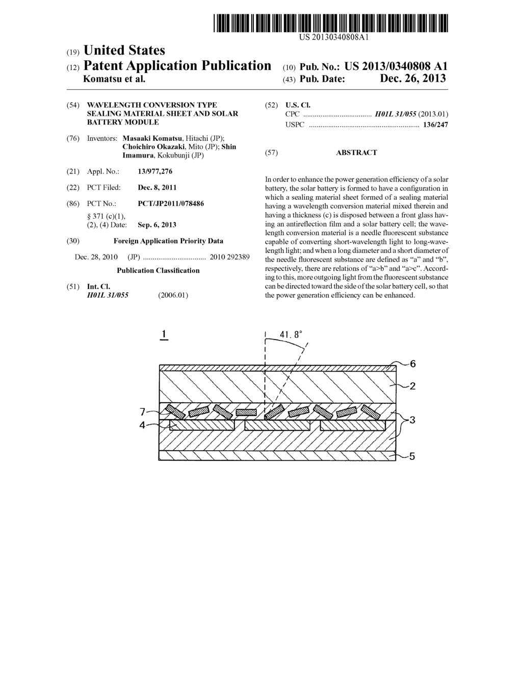 WAVELENGTH CONVERSION TYPE SEALING MATERIAL SHEET AND SOLAR BATTERY MODULE - diagram, schematic, and image 01