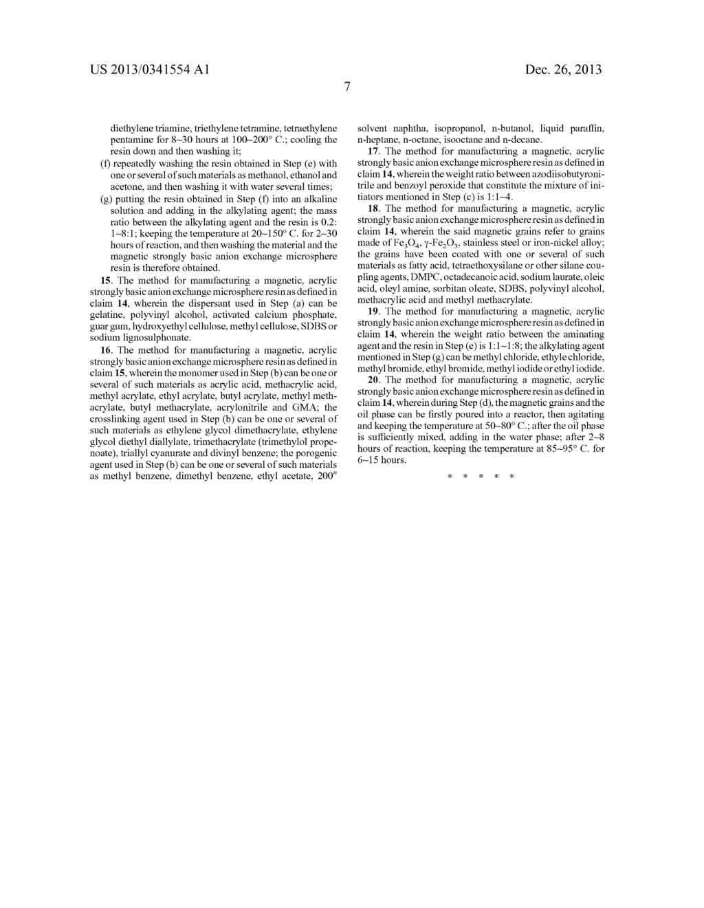 MAGNETIC, ACRYLIC STRONGLY BASIC ANION EXCHANGE MICROSPHERE RESIN AND THE     MANUFACTURING METHOD THEREOF - diagram, schematic, and image 09