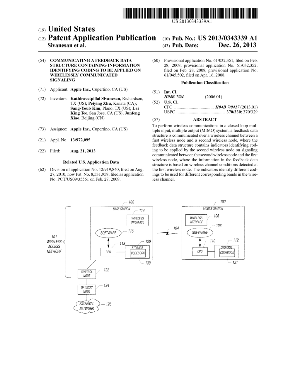 Communicating a Feedback Data Structure Containing Information Identifying     Coding to be Applied on Wirelessly Communicated Signaling - diagram, schematic, and image 01