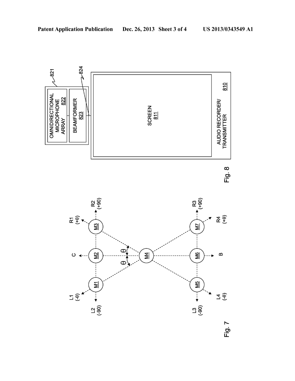 MICROPHONE ARRAYS FOR GENERATING STEREO AND SURROUND CHANNELS, METHOD OF     OPERATION THEREOF AND MODULE INCORPORATING THE SAME - diagram, schematic, and image 04