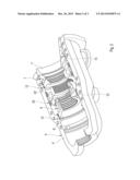 TURBINE COMPRISING A SEALING DEVICE BETWEEN THE STATOR BLADE CARRIER AND     THE HOUSING diagram and image