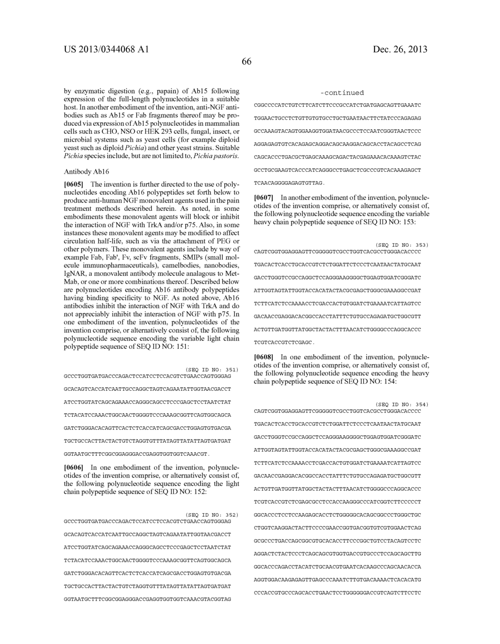 METHODS OF PREVENTING INFLAMMATION AND TREATING PAIN USING ANTI-NGF     COMPOSITIONS - diagram, schematic, and image 165