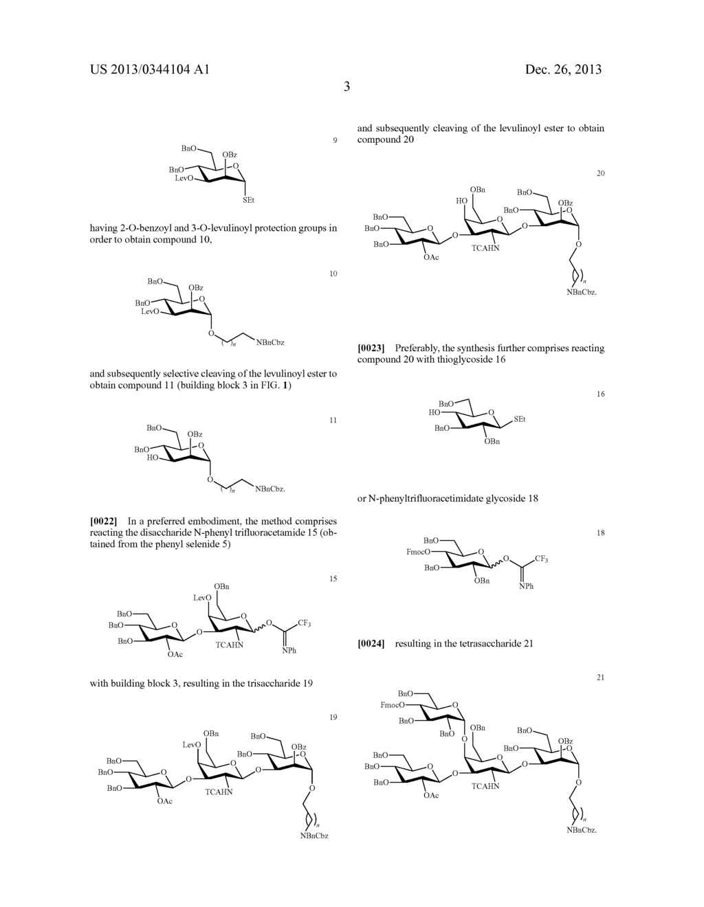 OLIGOSACCHARIDES AND OLIGOSACCHARIDE-PROTEIN CONJUGATES DERIVED FROM     CLOSTRIDIUM DIFFICILE POLYSACCHARIDE PS-II, METHODS OF SYNTHESIS AND USES     THEREOF, IN PARTICULAR AS A VACCINE - diagram, schematic, and image 06