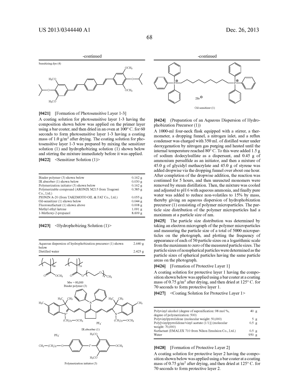 LITHOGRAPHIC PRINTING PLATE PRECURSORS AND PROCESSES FOR PREPARING     LITHOGRAPHIC PRINTING PLATES - diagram, schematic, and image 71