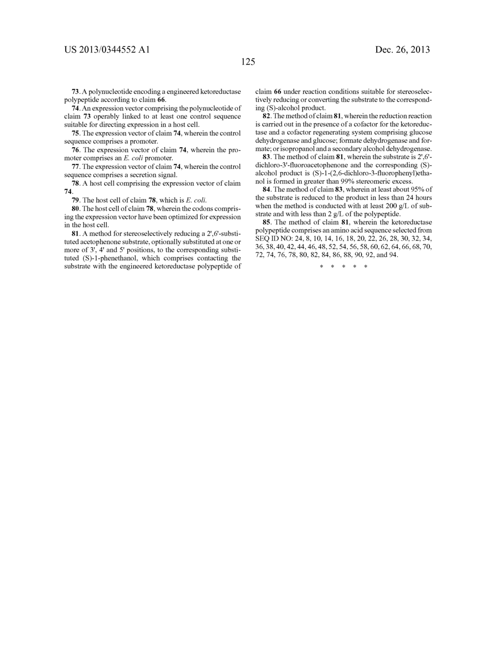 KETOREDUCTASE POLYPEPTIDES FOR THE REDUCTION OF ACETOPHENONES - diagram, schematic, and image 127