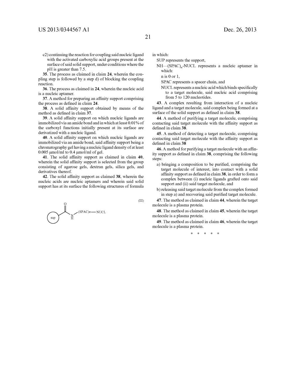 METHOD FOR IMMOBILISING NUCLEIC LIGANDS - diagram, schematic, and image 27