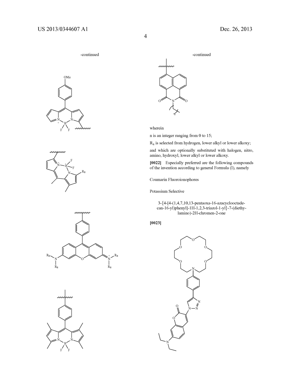 PI-CONJUGATED FLUOROIONOPHORES AND METHOD FOR DETERMINING AN ALKALI ION - diagram, schematic, and image 13