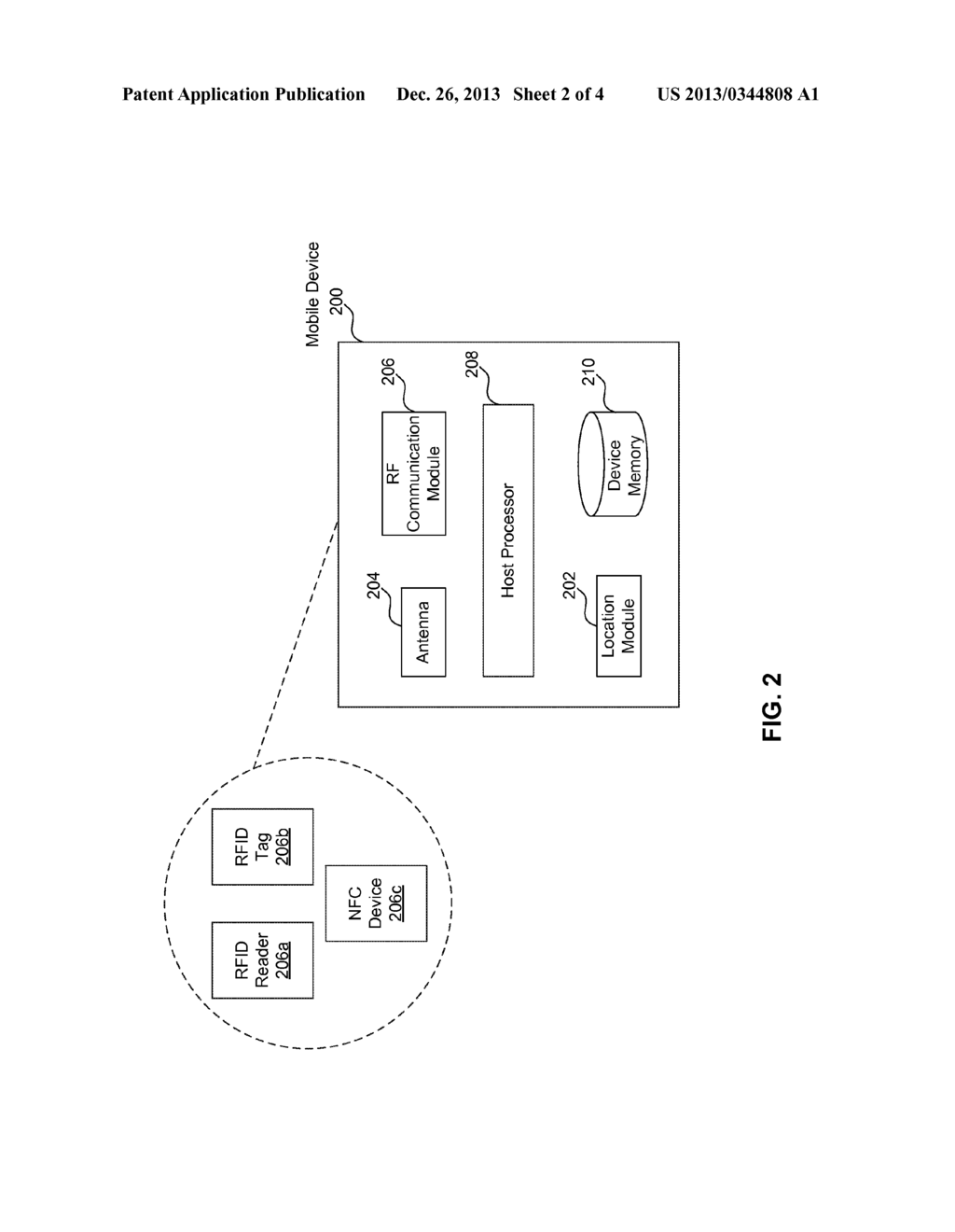 METHOD AND SYSTEM FOR DETERMINING A LOCATION FOR A RF COMMUNICATION DEVICE     BASED ON ITS PROXIMITY TO A MOBILE DEVICE - diagram, schematic, and image 03