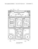 ELECTRONIC GAMING SYSTEM WITH REAL PLAYING CARDS AND MULTIPLE PLAYER     DISPLAYS FOR VIRTUAL CARD AND BETTING IMAGES diagram and image