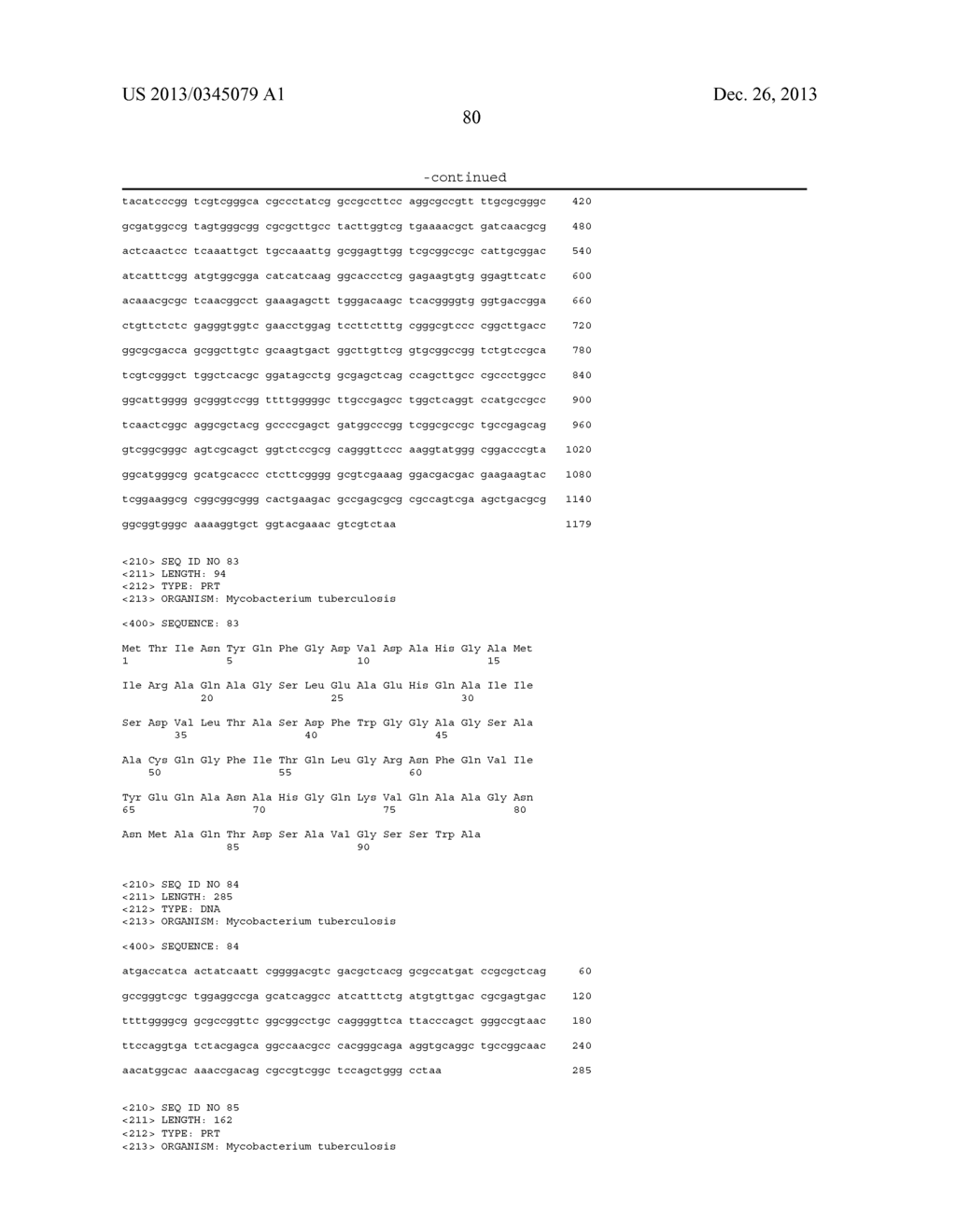 MYCOBACTERIUM TUBERCULOSIS ANTIGENS AND COMBINATIONS THEREOF HAVING HIGH     SEROREACTIVITY - diagram, schematic, and image 86