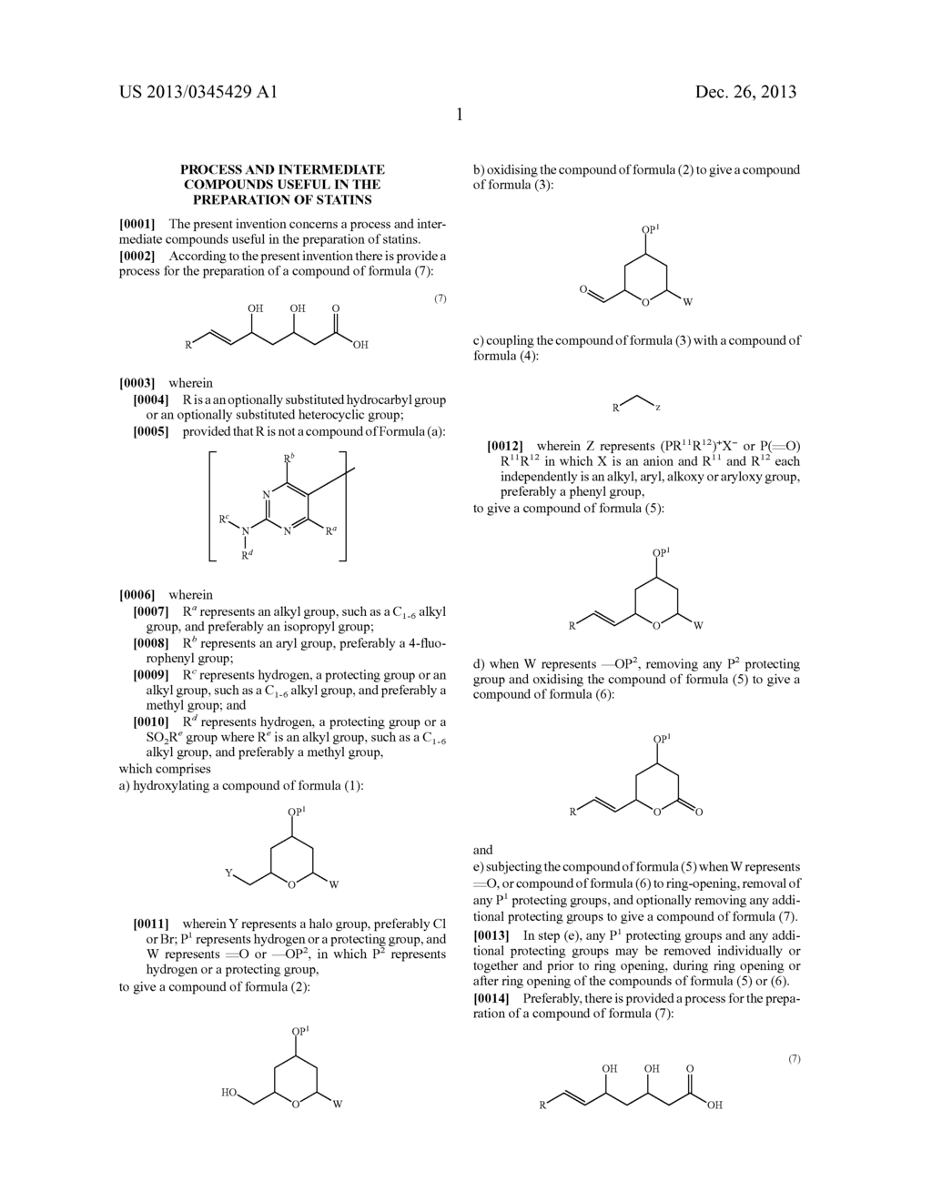 PROCESS AND INTERMEDIATE COMPOUNDS USEFUL IN THE PREPARATION OF STATINS - diagram, schematic, and image 02