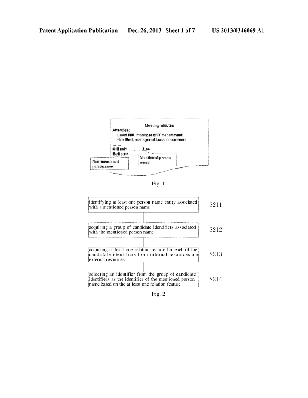 METHOD AND APPARATUS FOR IDENTIFYING A MENTIONED PERSON IN A DIALOG - diagram, schematic, and image 02