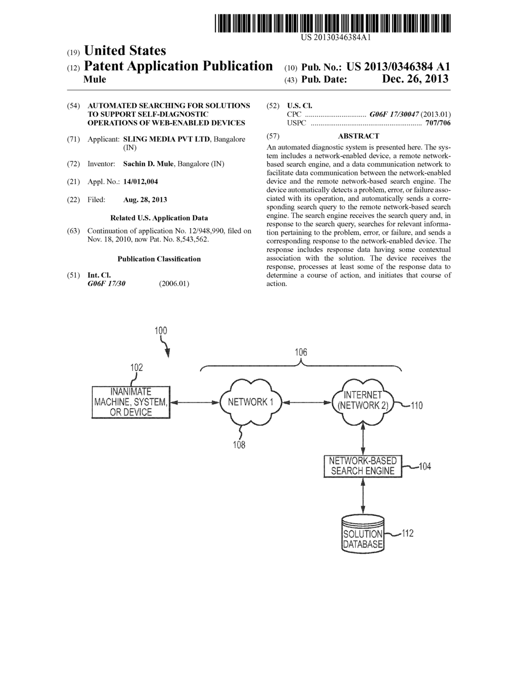 AUTOMATED SEARCHING FOR SOLUTIONS TO SUPPORT SELF-DIAGNOSTIC OPERATIONS OF     WEB-ENABLED DEVICES - diagram, schematic, and image 01