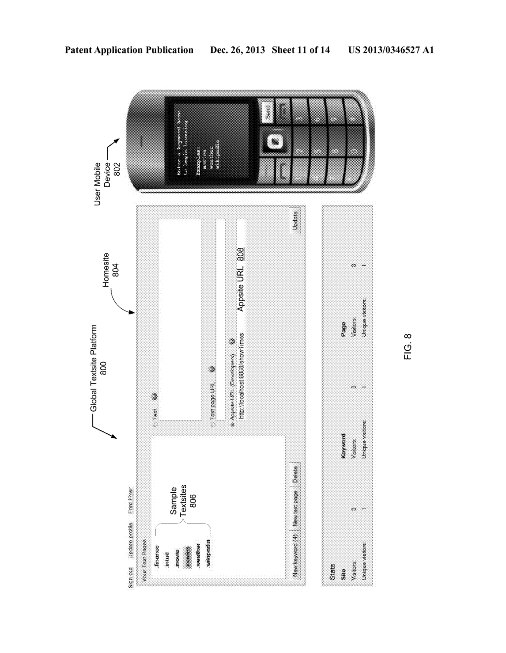 METHOD AND SYSTEM FOR MAINTAINING TEXTSITES ON A GLOBAL TEXTSITE PLATFORM - diagram, schematic, and image 12