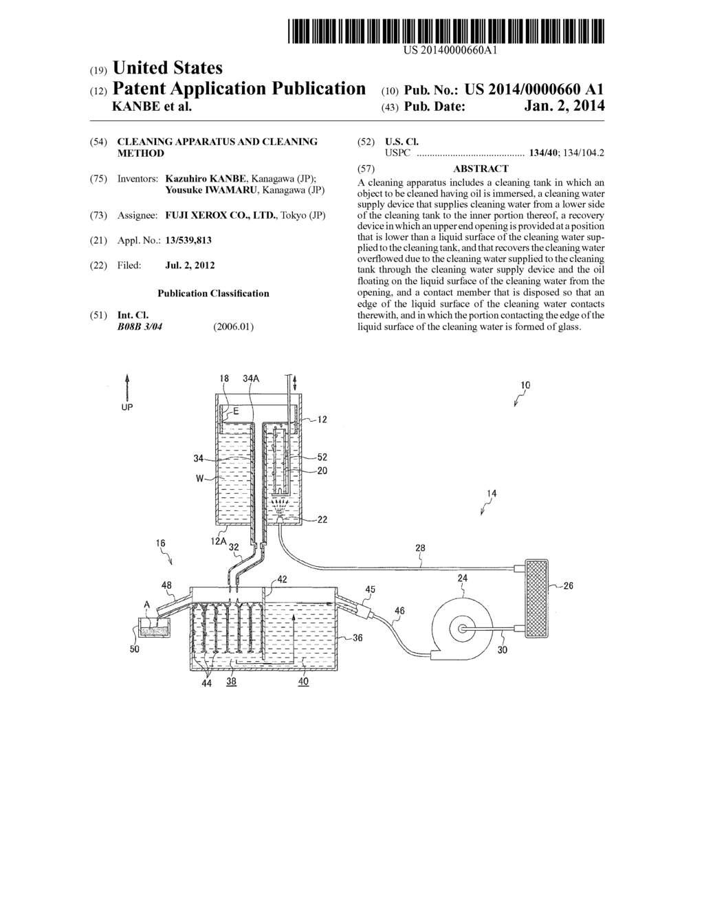 CLEANING APPARATUS AND CLEANING METHOD - diagram, schematic, and image 01