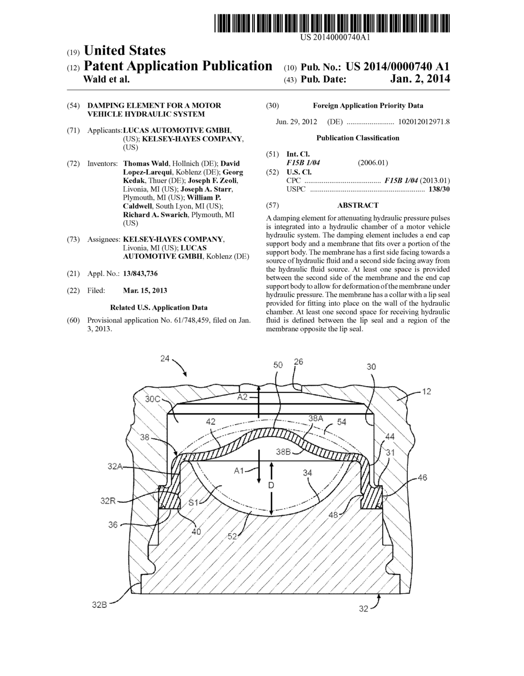 Damping Element for a Motor Vehicle Hydraulic System - diagram, schematic, and image 01