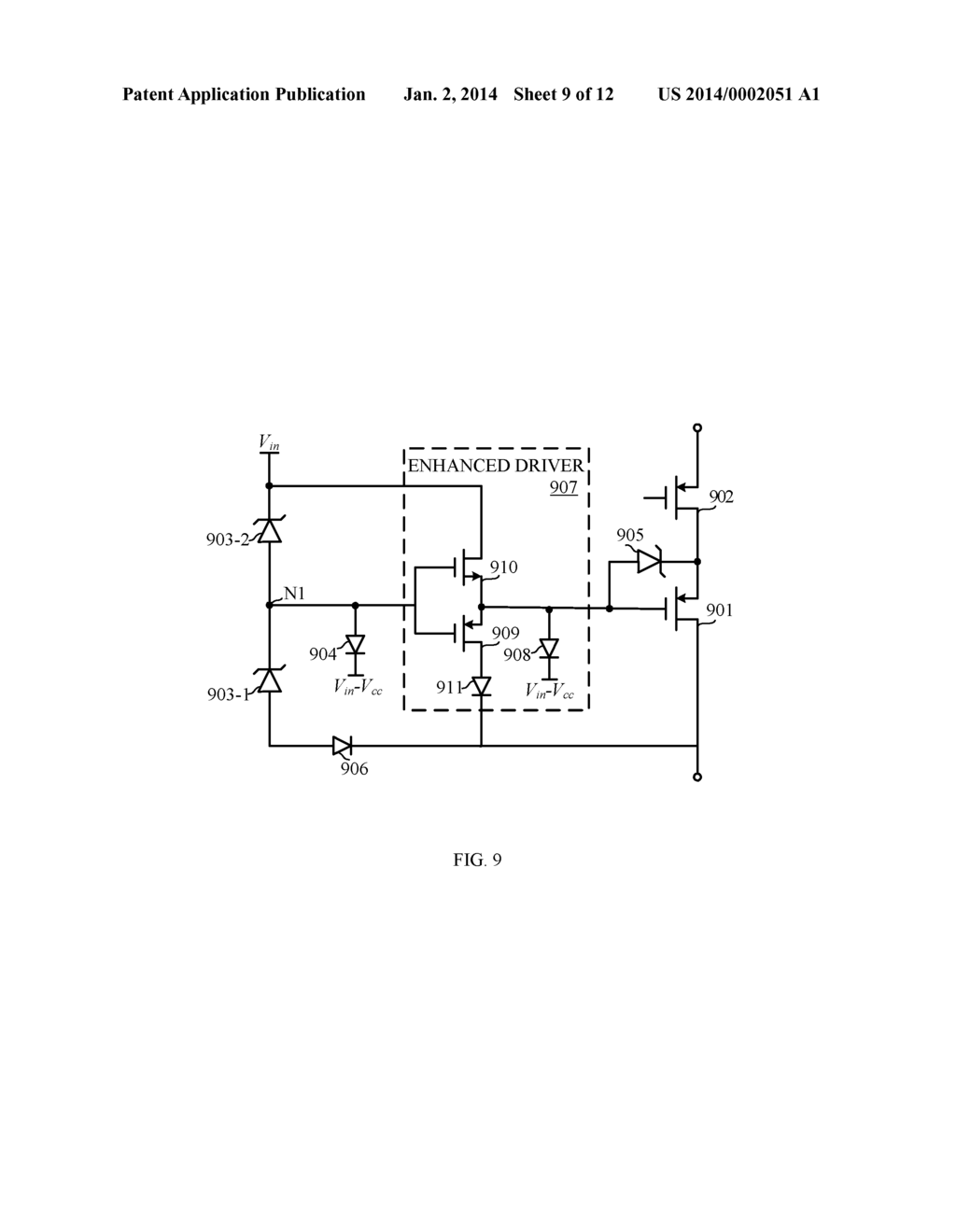 ADAPTIVE CASCODE CIRCUIT USING MOS TRANSISTORS - diagram, schematic, and image 10