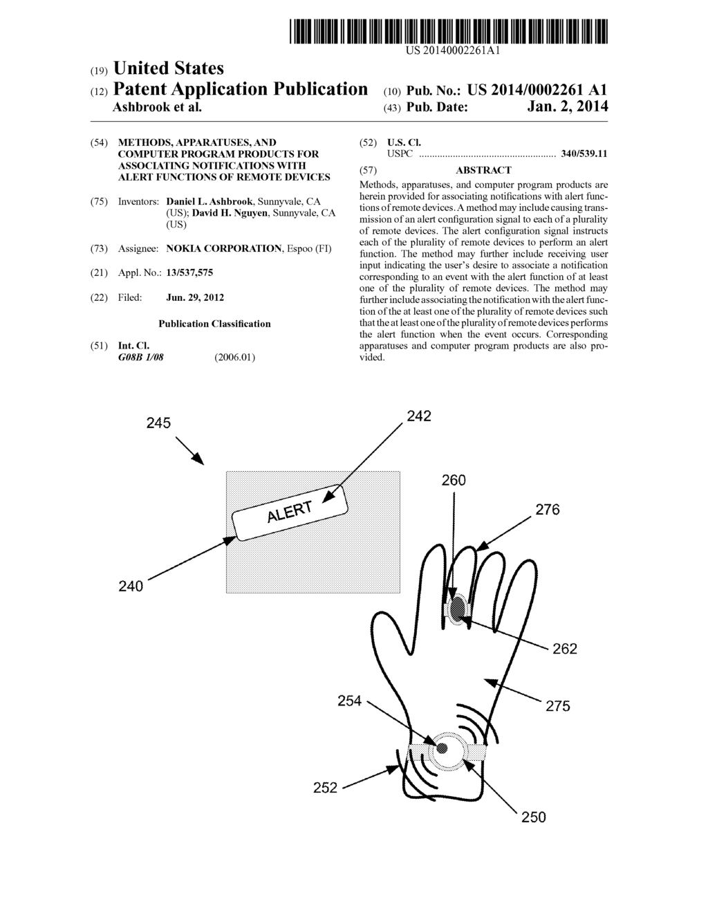 METHODS, APPARATUSES, AND COMPUTER PROGRAM PRODUCTS FOR ASSOCIATING     NOTIFICATIONS WITH ALERT FUNCTIONS OF REMOTE DEVICES - diagram, schematic, and image 01