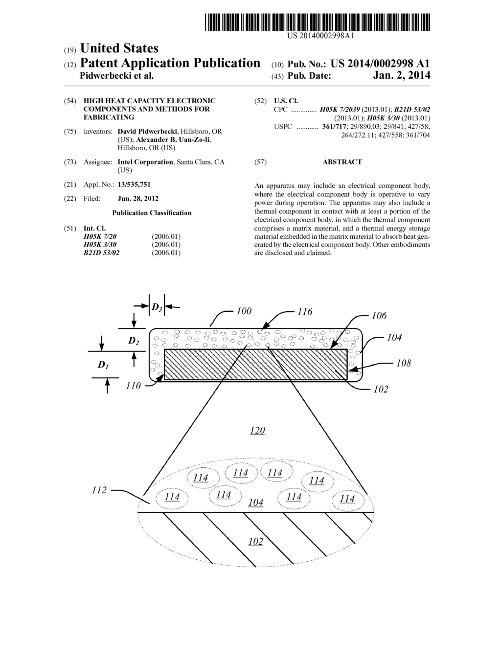 HIGH HEAT CAPACITY ELECTRONIC COMPONENTS AND METHODS FOR FABRICATING - diagram, schematic, and image 01