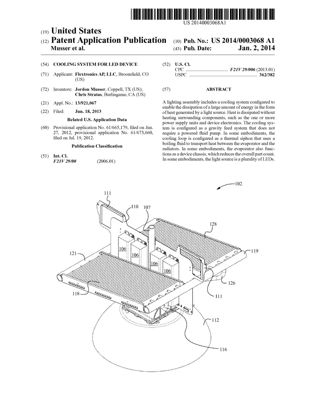 COOLING SYSTEM FOR LED DEVICE - diagram, schematic, and image 01