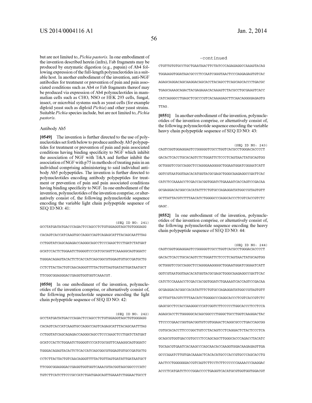 METHODS OF PREVENTING OR TREATING PAIN USING ANTI-NGF ANTIBODIES - diagram, schematic, and image 155