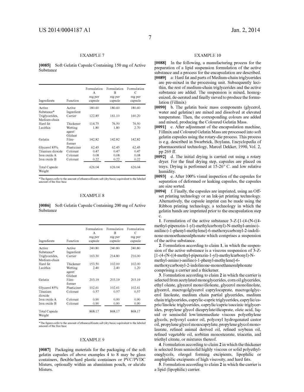 Capsule pharmaceutical dosage form comprising a suspension formulation of     an indolinone derivative - diagram, schematic, and image 12