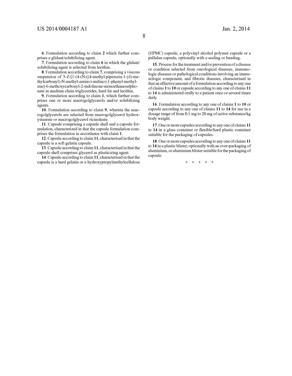 Capsule pharmaceutical dosage form comprising a suspension formulation of     an indolinone derivative - diagram, schematic, and image 13