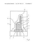 METHOD FOR THE MANUFACTURE OF A MOULD PART WITH CHANNEL FOR TEMPERATURE     REGULATION AND A MOULD PART MADE BY THE METHOD diagram and image