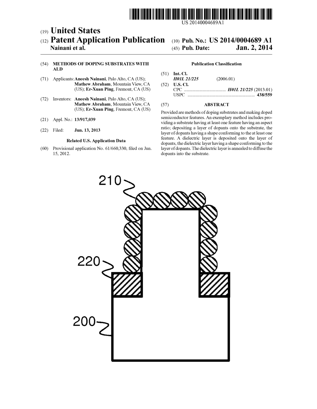 Methods Of Doping Substrates With ALD - diagram, schematic, and image 01