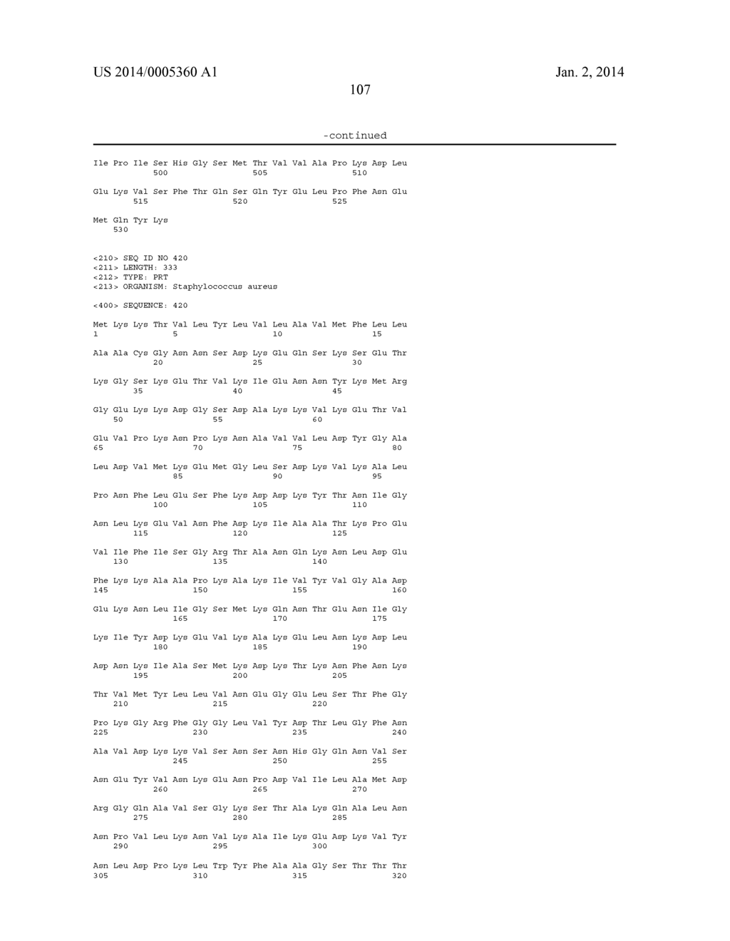 Polypeptides and Immunizing Compositions Containing Gram Positive     Polypeptides and Methods of Use - diagram, schematic, and image 114