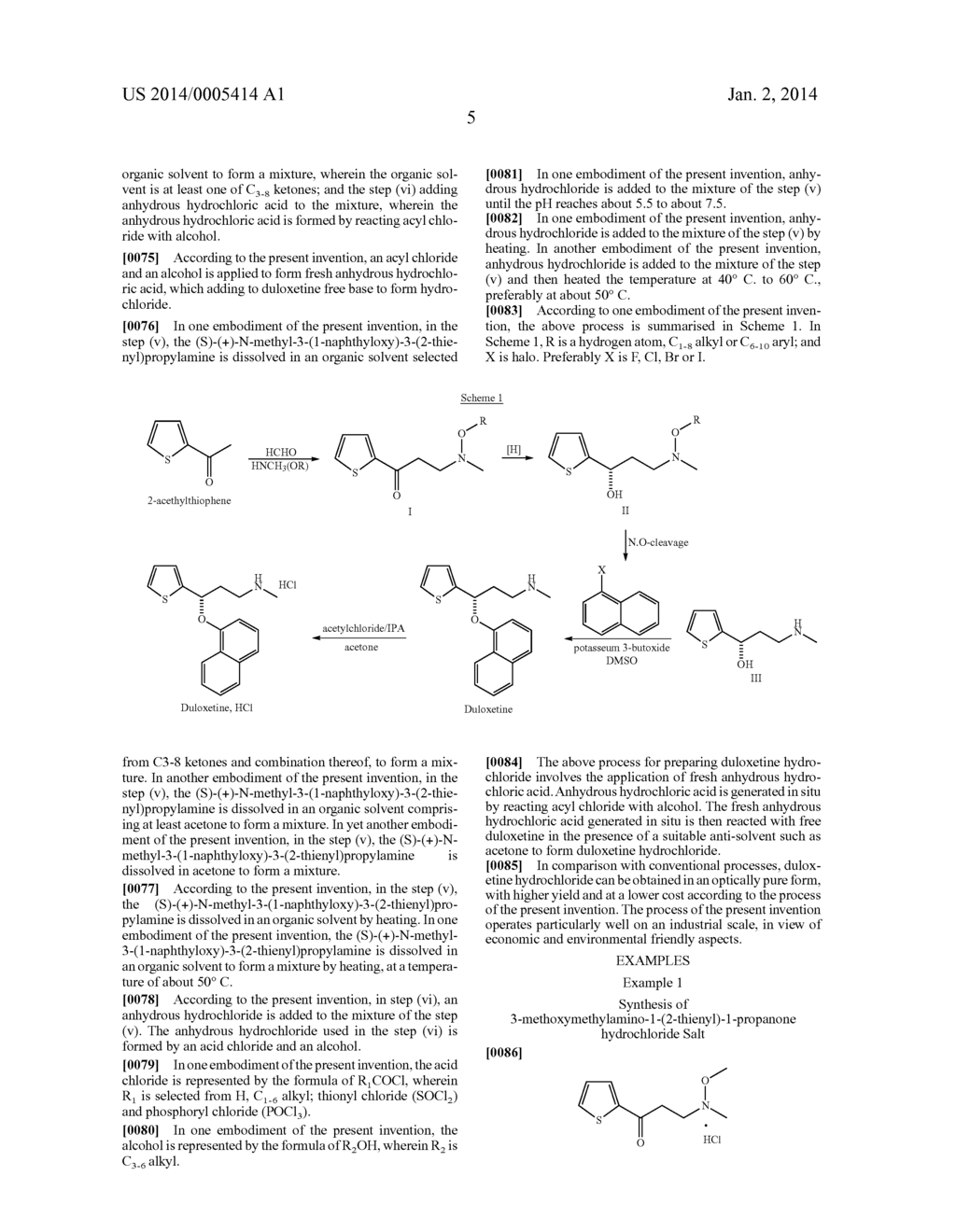 PREPARATION OF DULOXETINE HYDROCHLORIDE USING OPTICALLY ACTIVE     METHYLHYDROXYLAMINOPROPANOL COMPOUND AS AN INTERMEDIATE - diagram, schematic, and image 06