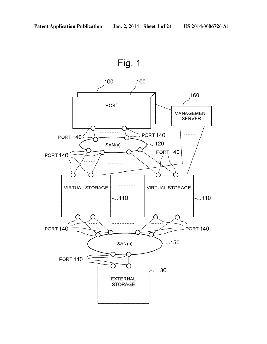 STORAGE SYSTEM COMPRISING MULTIPLE STORAGE APPARATUSES WITH BOTH STORAGE     VIRTUALIZATION FUNCTION AND CAPACITY VIRTUALIZATION FUNCTION - diagram, schematic, and image 02