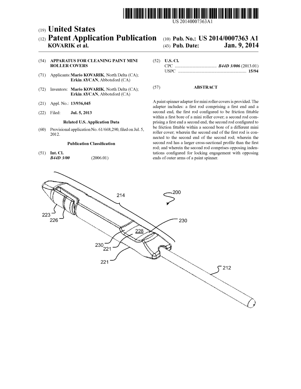 APPARATUS FOR CLEANING PAINT MINI ROLLER COVERS - diagram, schematic, and image 01