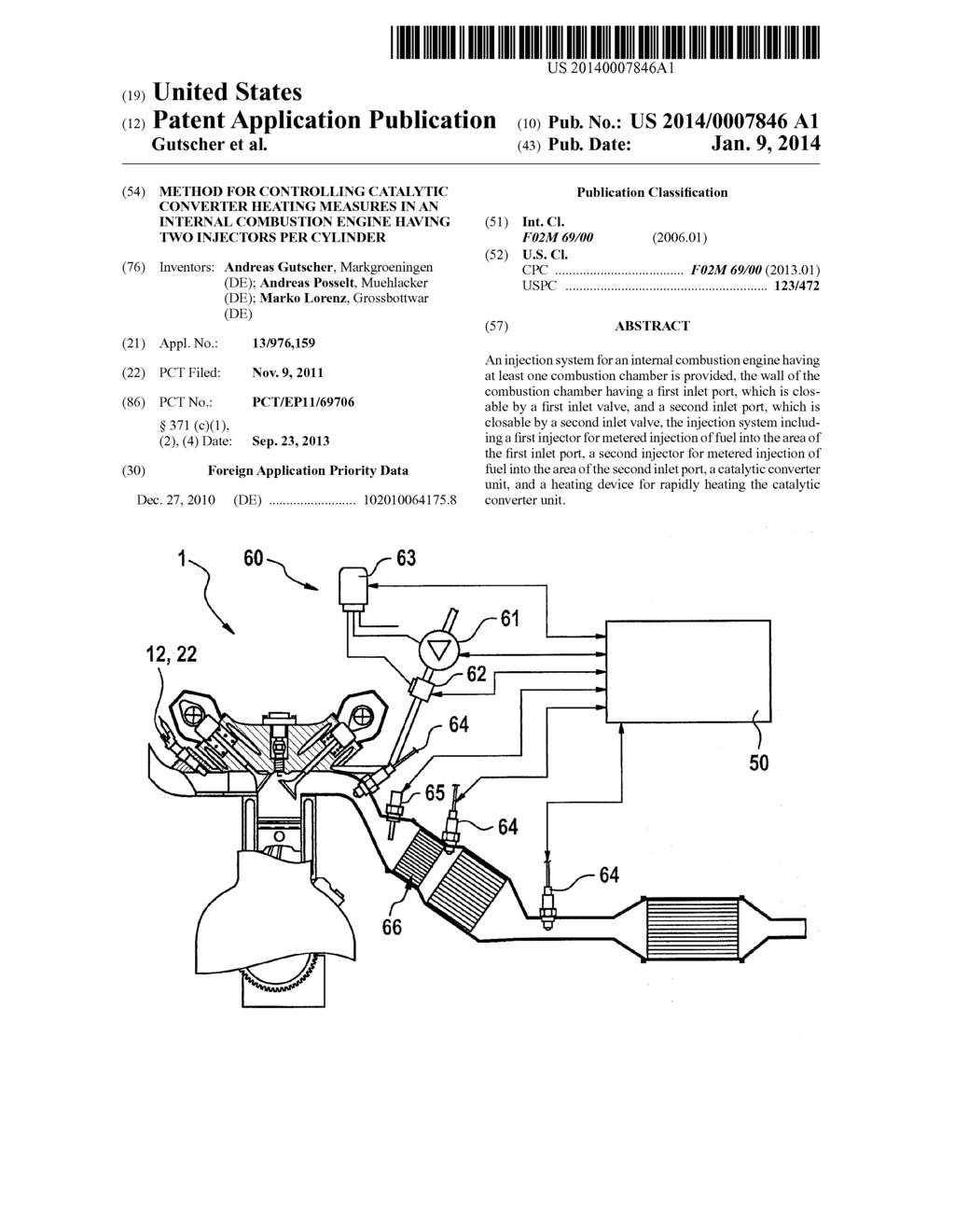 METHOD FOR CONTROLLING CATALYTIC CONVERTER HEATING MEASURES IN AN INTERNAL     COMBUSTION ENGINE HAVING TWO INJECTORS PER CYLINDER - diagram, schematic, and image 01