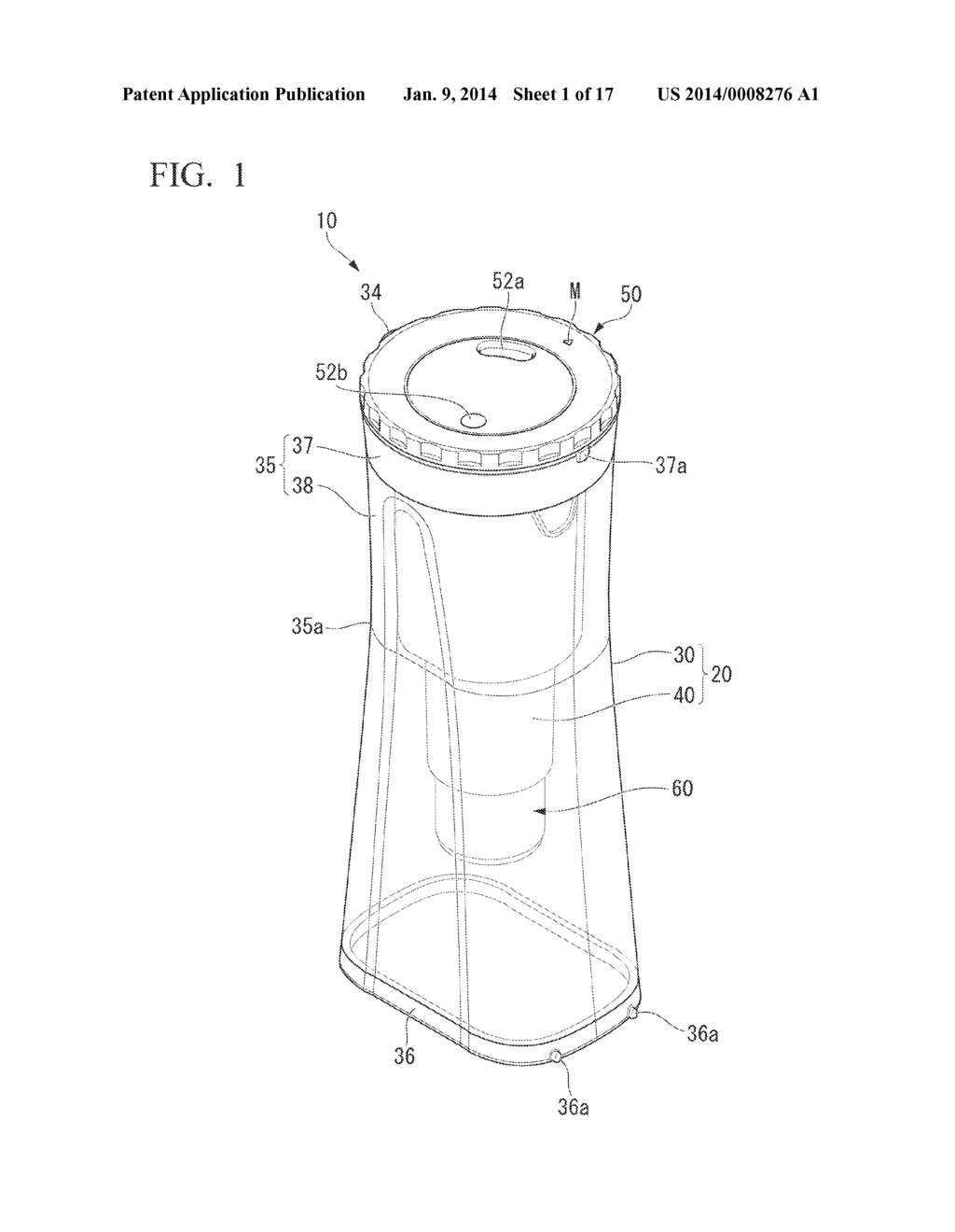 Water Purifying Cartridge and Pitcher-Type Water Purifier - diagram, schematic, and image 02