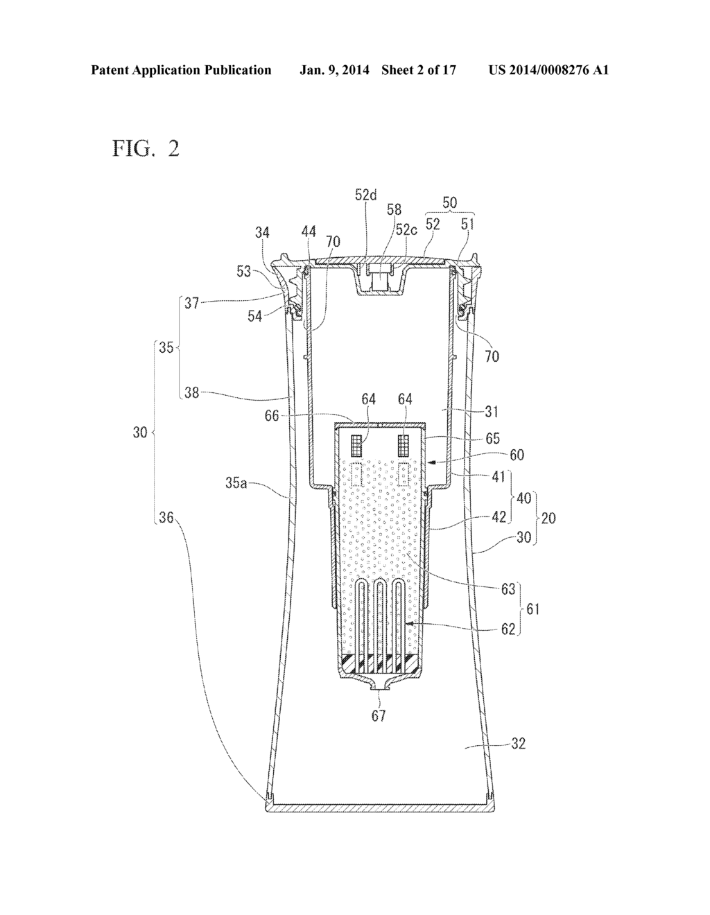 Water Purifying Cartridge and Pitcher-Type Water Purifier - diagram, schematic, and image 03