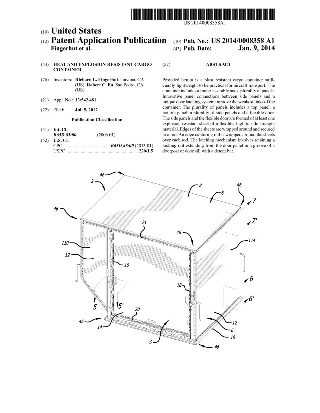 HEAT AND EXPLOSION RESISTANT CARGO CONTAINER - diagram, schematic, and image 01