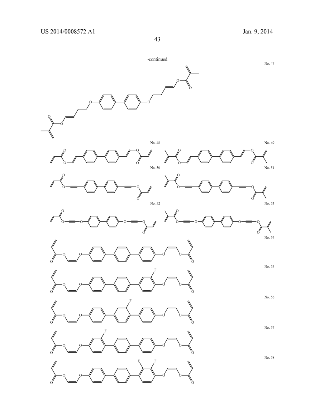 POLYMERIZABLE COMPOUND, LIQUID CRYSTAL COMPOSITION AND LIQUID CRYSTAL     DISPLAY DEVICE - diagram, schematic, and image 44