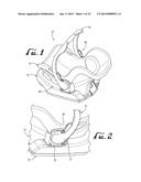 PIVOTAL HANDLE LOCK/RELEASE MECHANISM FOR CHILD CAR SEAT diagram and image