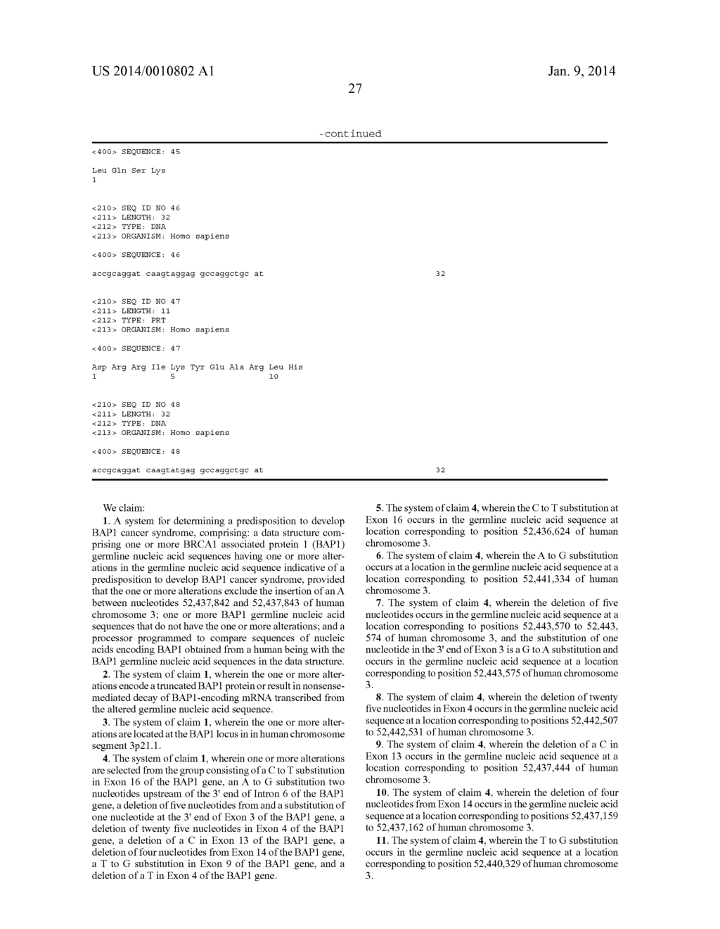 SYSTEMS AND METHODS FOR DIAGNOSING A PREDISPOSITION TO DEVELOP CANCER - diagram, schematic, and image 44