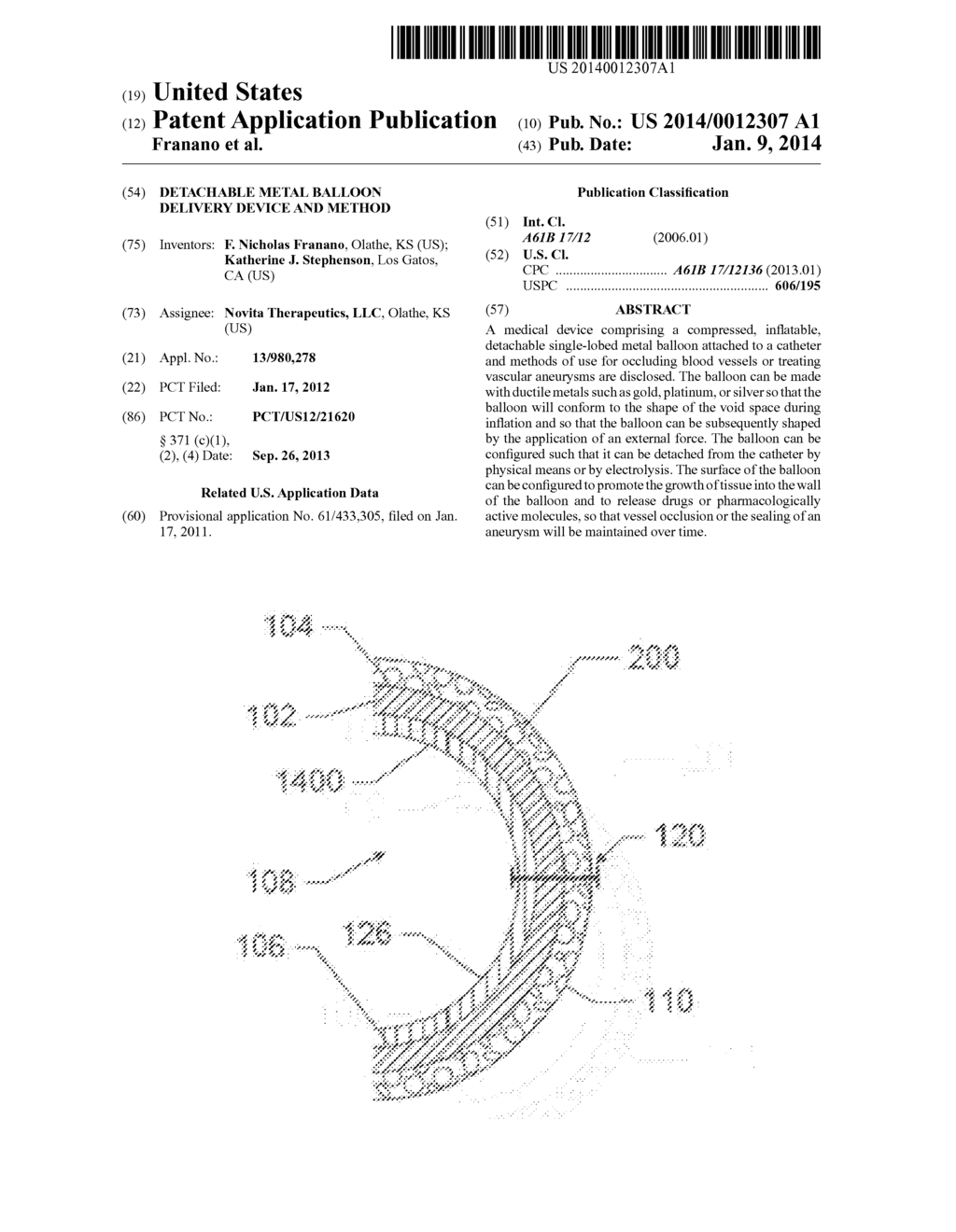 DETACHABLE METAL BALLOON DELIVERY DEVICE AND METHOD - diagram, schematic, and image 01