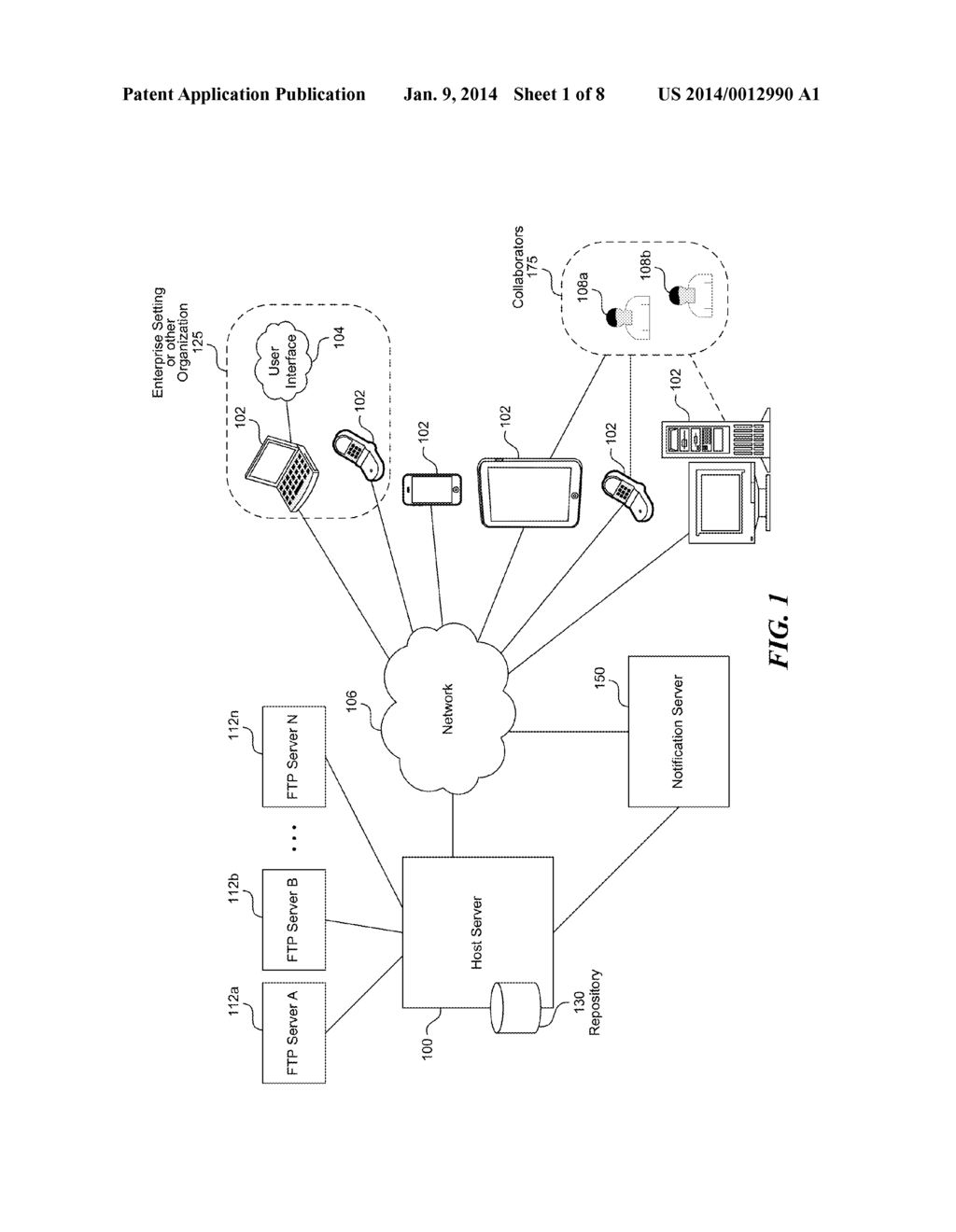 SYSTEM AND METHOD FOR LOAD BALANCING MULTIPLE FILE TRANSFER PROTOCOL (FTP)     SERVERS TO SERVICE FTP CONNECTIONS FOR A CLOUD-BASED SERVICE - diagram, schematic, and image 02